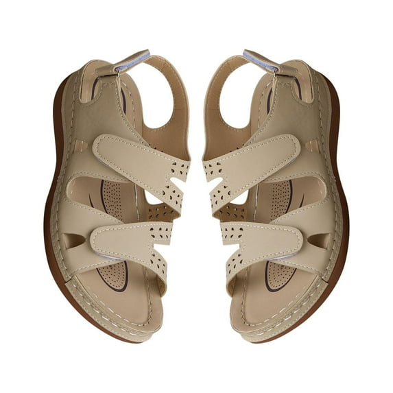 Platform Sandals for Women Velcro Comfy Casual Wedges Ankle Strap Summer Walking Sandals Dating Work Outdoor Shoes