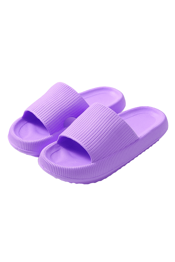Platform Slide Slippers with Cushioned Comfort - Non-Slip House Shoes for Women & Men, Quiet Bathroom Shower Sandals