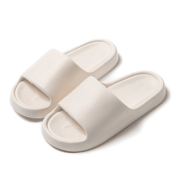 Platform Slide Slippers with Cushioned Comfort - Non-Slip House Shoes for Women & Men, Quiet Bathroom Shower Sandals