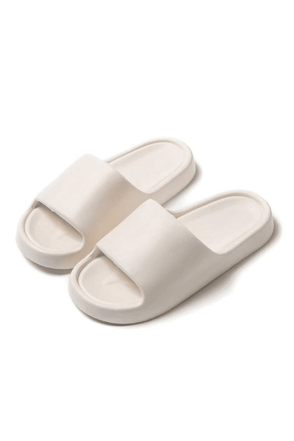 Platform Slide Slippers with Cushioned Comfort - Non-Slip House Shoes for Women & Men, Quiet Bathroom Shower Sandals