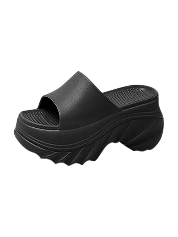 Platform Slides for Women, Platform Sandals Women Comfortable, Cute Flatform Beach Sandals,Fashion Platform Slippers for Women Slip On Open-Toe Sandals Indoor and Outdoor Use