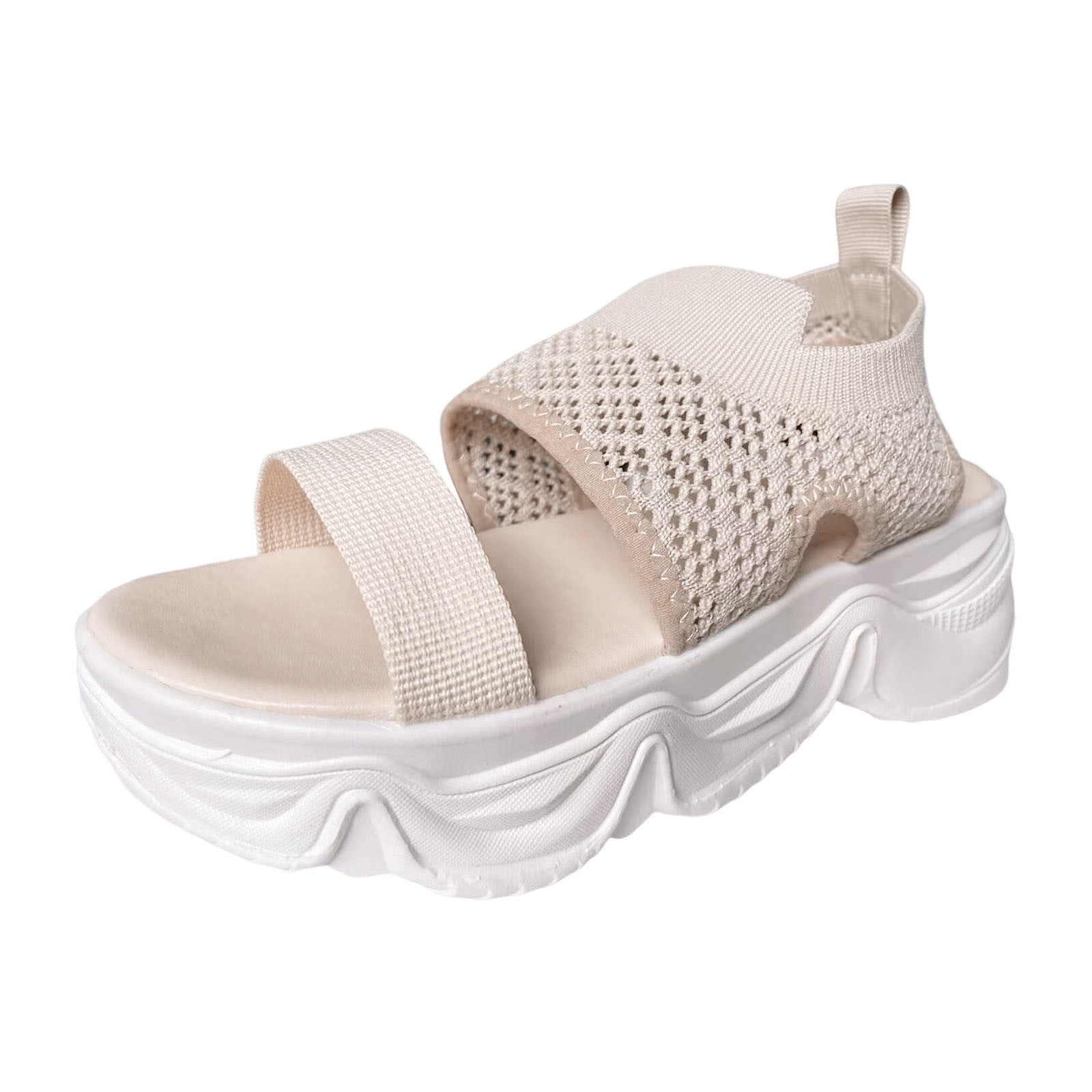 Platform Slip on Sandals for Women Wedges Ladies Fashion Summer Solid ...