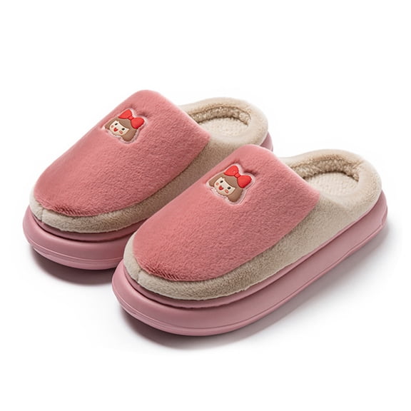 Platform Slippers for Women Comfy Soft Sole Cute House Shoes Plush Warm Slip on Winter Indoor Slides