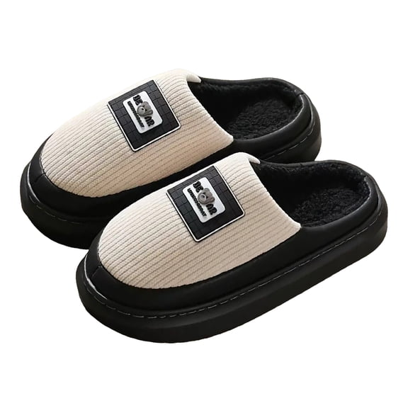 Platform Slippers for Women Cute Bear Comfy Memory Foam Chunky Soft Sole Bedroom Slip on Plush Slides Shoes Black Size 11