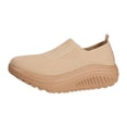 thumbnail image 1 of Platform Sneakers for Women Casual Knitted Low Top Walking Shoes Lightweight Soft Sole Slip on Loafers Antislip Workout Gym Athletic Shoes Khaki Size 8.5, 1 of 7