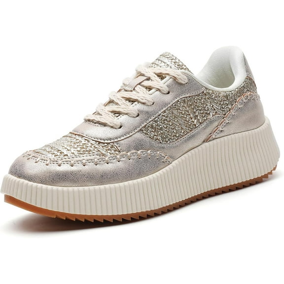 Platform Sneakers Women Fashion Shoes: 2.2 Inches - Chunky Braided Walking Shoes