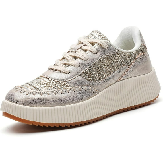 Platform Sneakers Women Fashion Shoes: 2.2 Inches - Chunky Braided Walking Shoes