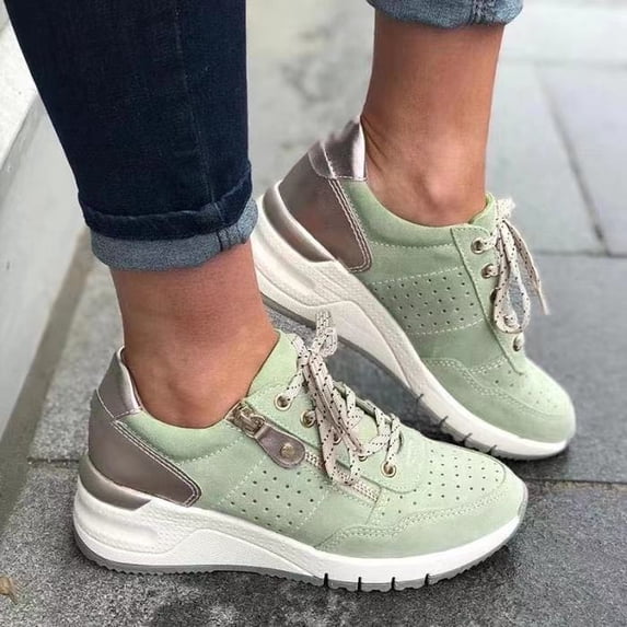 Platform Sneakers For Women Slip On Running Shoes Tennis Walking Gym Fashion Sneakers Workout Atheltic Lightweight Breathable Sport Shoes Clearance Sale