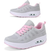 Platform Sneakers for Women Air Cushion | Walking Shoes Women Comfortable All Day | Thick Rocker Bottom