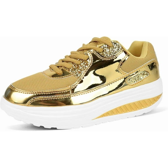 Platform Sneakers for Women - All Day Comfort Walking Shoes with Wedge Sole & Anti-slip soles