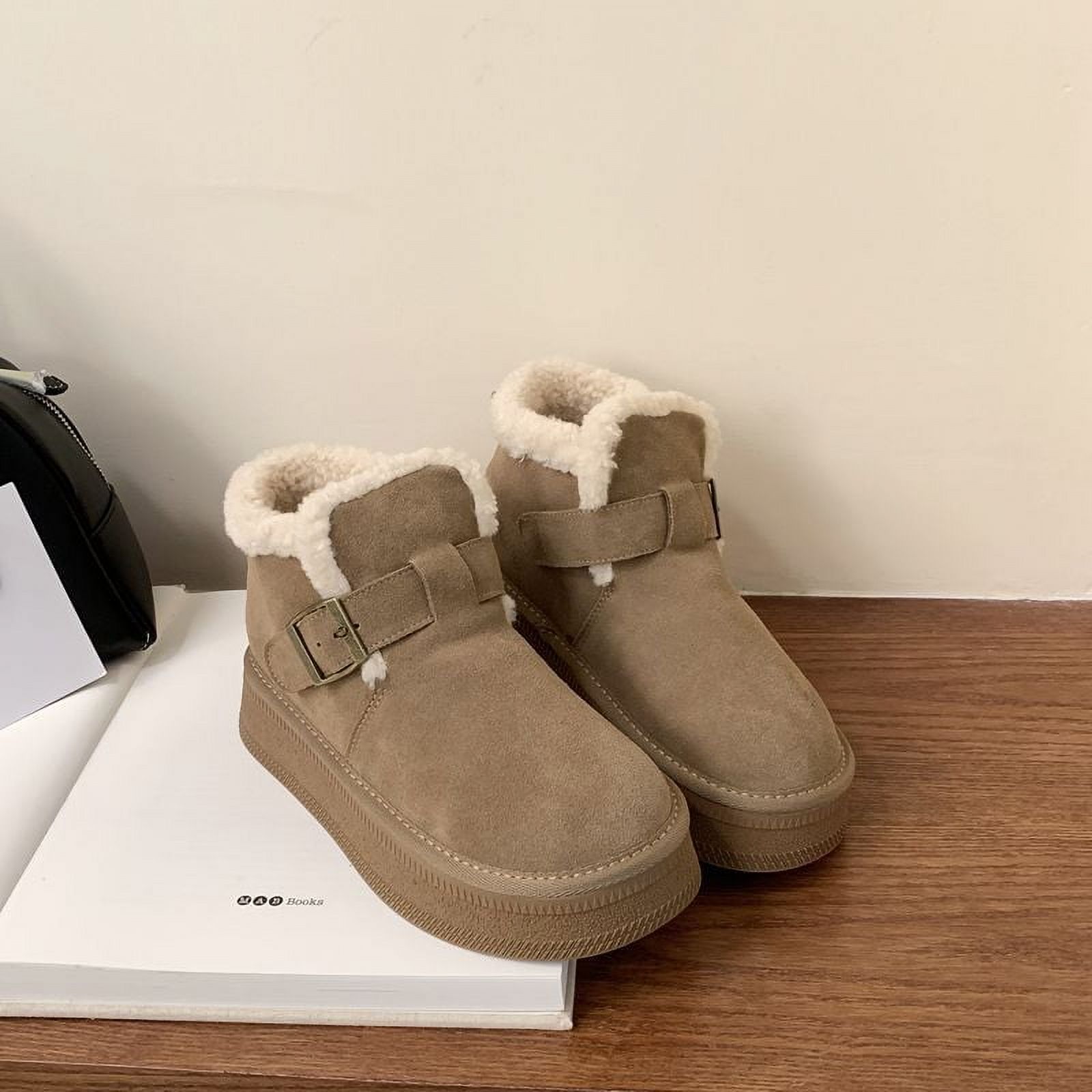 Platform Snow Boots Women's Winter 2024 AllMatching Fleece Lined