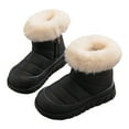 thumbnail image 1 of Platform Snow Boots for Kids Comfy Boys Girls Lug Sole Insulated Warm Waterproof Zip up High Top Outdoor Winter Booties 12 Little Kid Black, 1 of 5