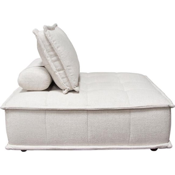 Diamond Sofa PLATFORMLGSD Platform Square Modular Lounger with Bolstered & Non-Skid Backrest, Light Sand