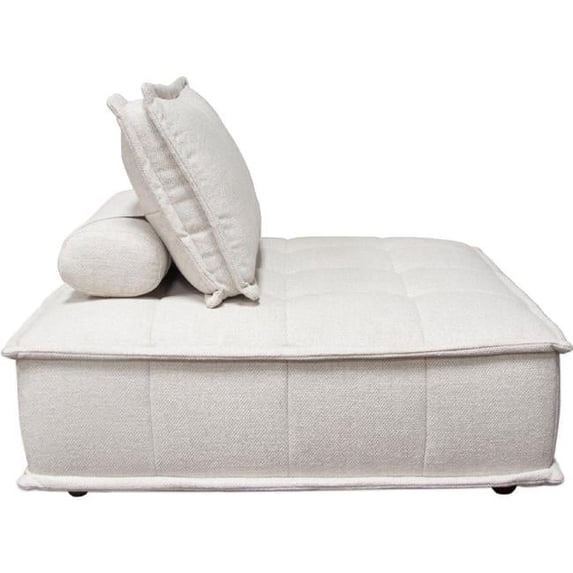 Platform Square Modular Lounger with Bolstered & Non-Skid Backrest, Light Sand