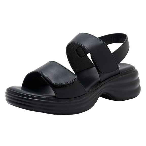 Platform Strap Sandals Women's Fashion Casual New Solid Home Comfortable Light Fish Mouth Open Toe Sandals Black Women Sandal