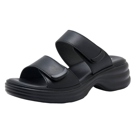 Platform Summer Sandals for Women Comfortable and Adjustable Straps Summer Slides with Non-Slip Casual Womens Sandals Black Women Sandal