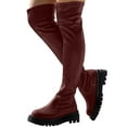 thumbnail image 1 of Platform Thigh High Boots for Women Winter Fall Fashion Slouchy Skinny Calf Chunky over the Knee Length Long Boots, 1 of 7