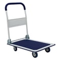 thumbnail image 1 of Platform Truck, 330 lbs, High-Strength, Flatbed Design, Rolling, Push Handle, Blue Color, 1 of 10