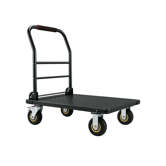 Platform Truck Cart 1800 Lbs Capacity, 36"X24" Flatbed Cart Foldable Push Cart Dolly with Collapsible Handle & 6" Swivel Wheels, Steel Moving Platform Hand Truck for Groceries, Garage, Warehouse
