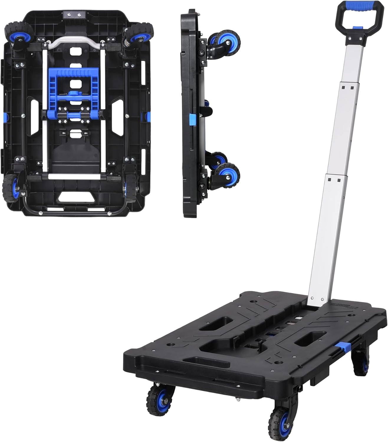 Platform Truck Heavy Duty, Foldable Hand Trucks Push Cart with 300 lbs