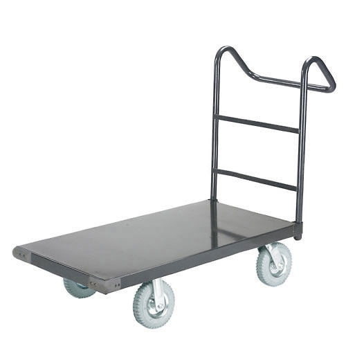 Platform Truck w/Steel Deck, 8" Pneumatic Casters with Ergo Handle, 48 x 24, 1200 Lb. Capacity