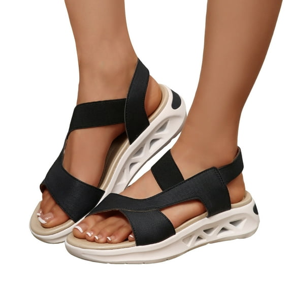 Platform Walking Sandals for Women 2025 Comfortable Air Cushion Open Toe Footbed Work Summer Shoes