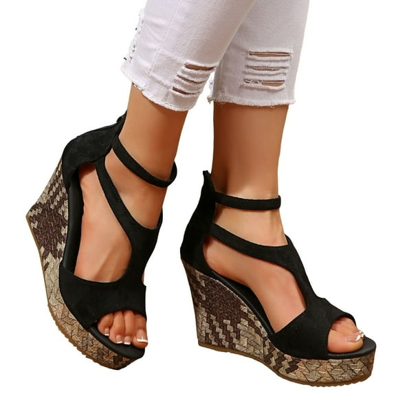 Platform Wedge Dress Sandals for Women 2025 Fashion Spring Summer Peep Open Toe Extra High Heel Dressy Shoes
