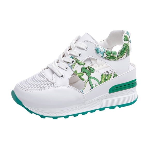 Platform Wedge Fashion Sneakers for Women Spring Summer Breahtable Mesh Chunky Heeled Walking Sandals 2025