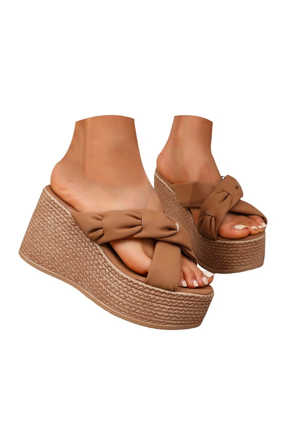 Platform Wedge Sandals for Women 2025 Extra High Heels Slides Slip on Open Toe Casual Summer Shoes