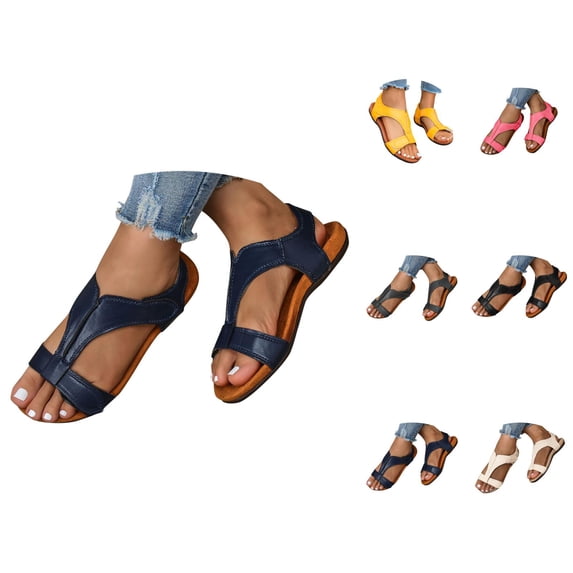 Platform Wedge Sandals for Women 2026 Summer Trendy Open Toe Hook and Loop Strap Slingback Sandals