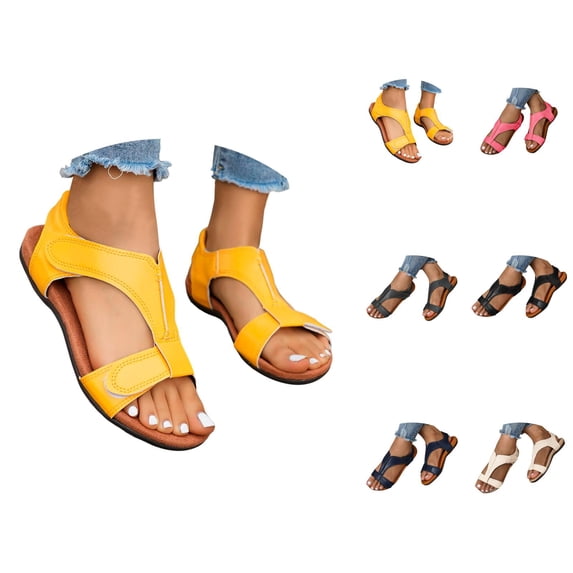 Platform Wedge Sandals for Women 2026 Summer Trendy Open Toe Hook and Loop Strap Slingback Sandals