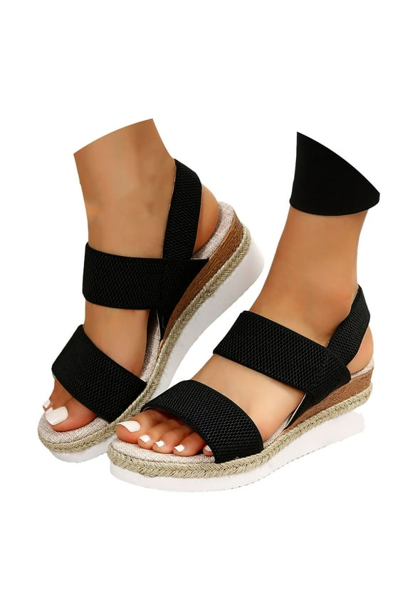 Platform Wedge Sandals for Women Comfortable Open Toe Espadrilles Chunky High Heel Slingback Walking Sandals