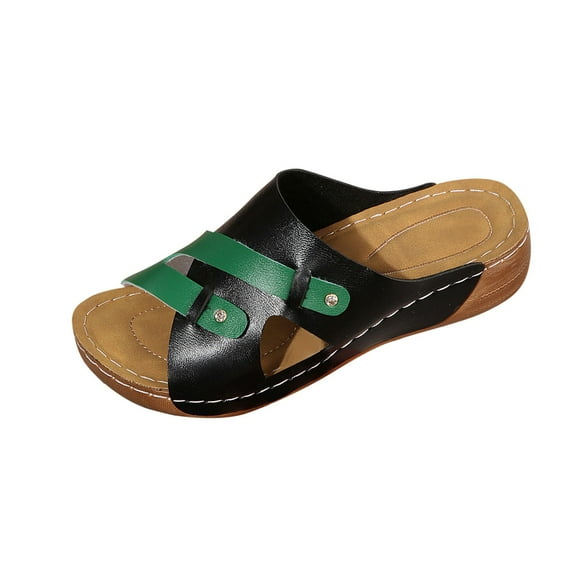 Platform Wedge Sandals for Women Summer Sandals with Arch Support Open Toe Low Platform Slides Walking Womens Crisscross Shoes Women