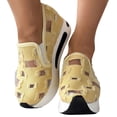 thumbnail image 1 of Platform Wedge Sneakers for Women Fashion Hollow Out Slip On Loafers Breathable Walking Work Shoes with Arch Support Yellow Size 9, 1 of 7