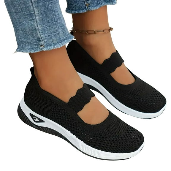 Platform Wedge Walking Shoes for Women Breathable Mesh Orthopedic Slip on Sock Loafers Nursing Sneakers