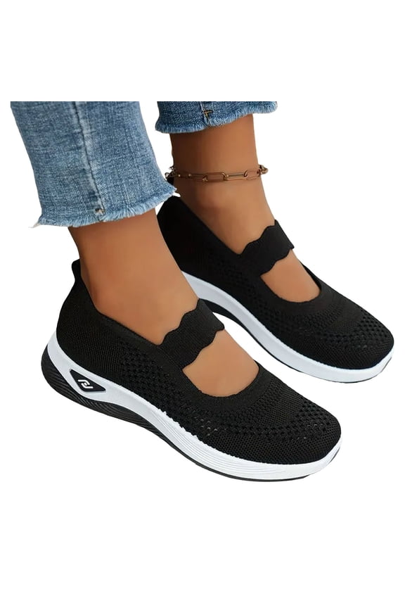 Platform Wedge Walking Shoes for Women Breathable Mesh Orthopedic Slip on Sock Loafers Nursing Sneakers