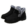 thumbnail image 1 of Platform Winter Boots for Women Slip on Suede High Top Loafers Plush Lined Snow Booties Casual Warm Comfy Outdoor Flat Walking Shoes Black Size 9, 1 of 6