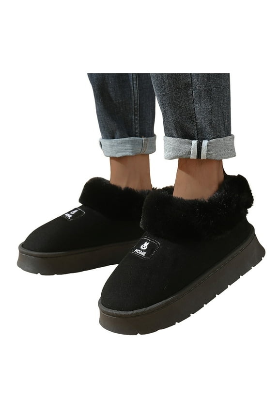 Platform Winter Snow Boots for Women In Cold Weather Fashion Casual Fleece Lined Warm Fuzzy Plush Slip on Ankle Booties