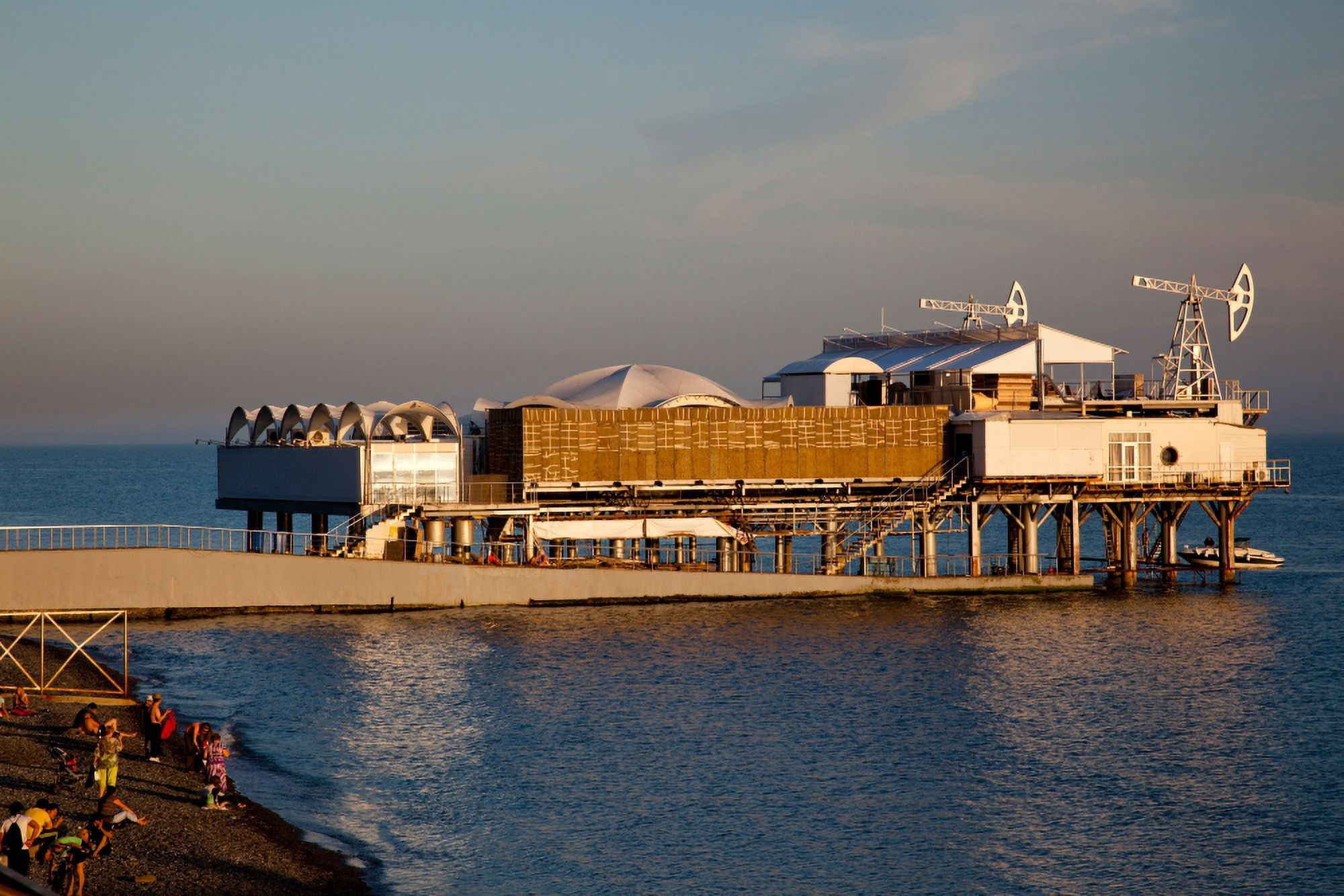 Platform nightclub Lighthouse Beach Sochi Black Sea Coast Krasnodar Krai Russia Canvas Art - Panoramic Images (27 x 9)