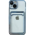 thumbnail image 1 of Plating Card Holder Wallet Clear Soft Compatible with iPhone Case (Blue,iPhone X/Xs), 1 of 6