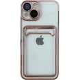 thumbnail image 1 of Plating Card Holder Wallet Clear Soft Compatible with iPhone Case (Silver,iPhone 14 Plus), 1 of 5