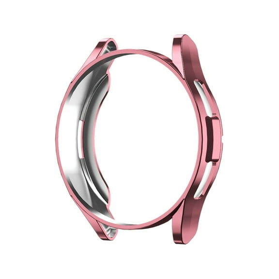 Plating Case Compatible for Samsung Galaxy Watch 6 Classic 43mm TPU Slim Case Cover [Plating Metal Color Frame] Hollow Design Protective Shell Cover for Galaxy Watch 6 Classic 43mm, Rosegold