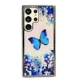 thumbnail image 1 of Plating Case for Samsung Galaxy S22 Ultra, Floral Butterfly Pattern Transparent Cover, Hybrid Rugged PC + TPU Shockproof Non-Slip Protective Case for Samsung Galaxy S22 Ultra, Pattern-A, 1 of 5
