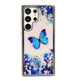 thumbnail image 1 of Plating Case for Samsung Galaxy S23 Ultra, Floral Butterfly Pattern Transparent Cover, Hybrid Rugged PC + TPU Shockproof Non-Slip Protective Case for Samsung Galaxy S23 Ultra,Pattern-A, 1 of 5