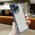 thumbnail image 1 of Plating Case for iPhone 13 Pro 6.1 inch, Clear TPU Back Cute Luxury Frame Transparent with Camera Lens Protector Slim Thin Lightweight Phone Cover for Apple iPhone 13 Pro, Blue, 1 of 7