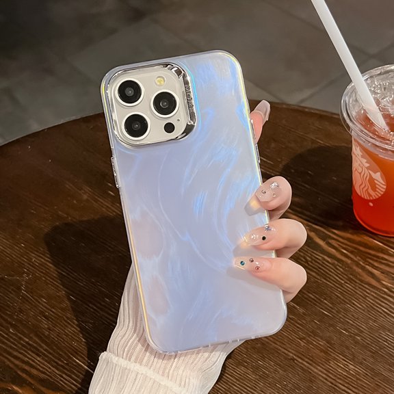 Plating Case for iPhone 13 Pro, Electroplated Laser Pattern Frosted Mobile Phone Case, Slim Protective Shockproof Scratch Resistant TPU Bumper Phone Cover for iPhone 13 Pro, Pattern-C