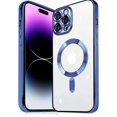 thumbnail image 1 of Plating Case for iPhone 13 Pro Max with Camera Lens Protector,Anti-Scratch Shockproof Slim Protective Case, Ideal for Women and Men，Compatible for iPhone 13 Pro Max, Navy Blue, 1 of 13