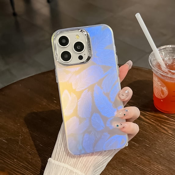 Plating Case for iPhone 13 Pro Max, Electroplated Laser Pattern Frosted Mobile Phone Case, Slim Protective Shockproof Scratch Resistant TPU Bumper Phone Cover for iPhone 13 Pro Max, Pattern-A