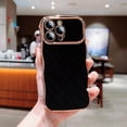 thumbnail image 1 of Plating Case for iPhone 13 Pro Max, Fashion Slim Electroplate Wave Edge Bumper Case with Full Camera Lens Protector Solid Color Reinforced Corners Shockproof Cover for iPhone 13 Pro Max, Black, 1 of 10