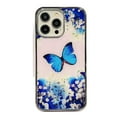 thumbnail image 1 of Plating Case for iPhone 14 Pro, Floral Butterfly Pattern Transparent Cover, Hybrid Rugged PC + TPU Shockproof Non-Slip Protective Case for iPhone 14 Pro, Pattern-A, 1 of 1